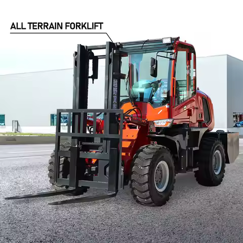 Free Shipping 2.5 3 3.5 4 5 6 7 Ton Forklift Off Road 4WD 4x4 All Rough Terrain Forklift Diesel Fork