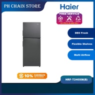 (NEW MODEL) HAIER 240L 2 DOOR TOP MOUNT FRIDGE | HRF-T240XM(B)