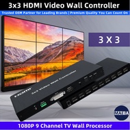 HD 3x3 HDMI Video Wall Controller 1080P 9 Channel TV Wall Processor 2x2 2x3 2x4 3x2 Screen Splicing
