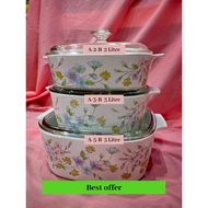 🔥🔥 LIMITED PROMOTION TIME🔥🔥Vintage Set Collection - Pastel Bouquet 3 Tier Casserole Dish Set - Corni