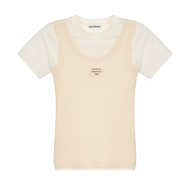 Acne Studios Spring Summer New Womens Fake Two-Piece Short Sleeve round Neck T-Shirt Silver Tai 3015