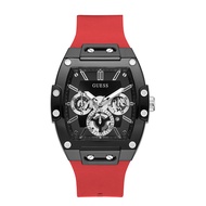 Guess Multifunction Black Dial Red Silicone Strap Men Watch GW0203G4