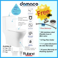 Rubine Piz Fora 106 Rimless Funnel Flushing Toilet Bowl