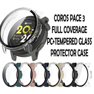 Coros Pace 3 Protector Casing Coros Watch Pace 3 Full coverage Tempered Glass + Hard PC Protection C