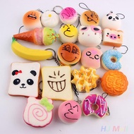 10pcs Jumbo Squishy Soft Panda/bread/cake/buns Phone Straps