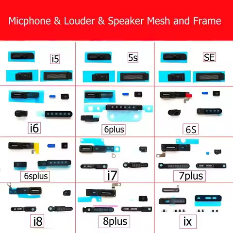 Louder & Speaker & Microphone Anti Dust Mesh and frame For iPhone 5 Se 6S 7 8Plus X XS XR 11 Pro Max