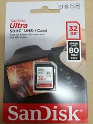 SanDisk 32GB SDHC Card Ultra 80MB/s Flash Memory UHS-I Class 10 記憶卡 全新