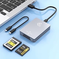 CFexpress Type A and SD Dual-Slot Card Reader, USB 3.1 Gen 2 10Gbps CFexpress Reader, Portable CF Ex