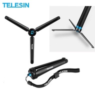 TELESIN Aluminum Alloy Collapsible Tripod with Hand Strap For GoPro Hero 10 9 8 7 6 SJCAM Xiaomi Yi 