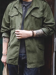 M65 Men's Jacket, Field Jacket, Retro Multi Pocket Collar Zipper Jacket, 100% Cotton
