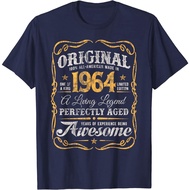 Men's cotton T-shirt Vintage Legends Born In 1964 Original 59th Birthday T-Shirt 4XL , 5XL , 6XL