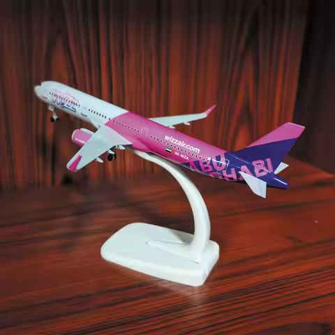 20cm Scale Aircraft A321neo Wizz Airplane Models Diecast Metal Model Plane With Wheels Stand Hobby C