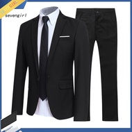 SEV 1 Set Groom Suit Long Sleeve British Style One Button Formal Business Groom Suit