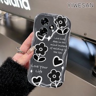 YIWESAN Casing Hp Infinix Hot 30 Hot 30i Hot 30 Play Hot 20 Hot 20i Hot 20 Play Case Pola bunga cint