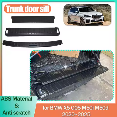 Car Trunk Door Sill for BMW X5 G05 M50i M50d 2020~2025 Anti-scratch Threshold Scuff Guard Plate Trim