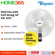 Toyomi Wall Fan with Pull String 16" FW 4517