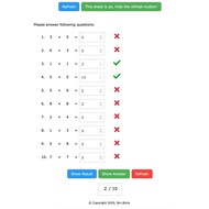 Mini Program Printable Math unlimited exercise practice test worksheet[Addition ,Subtraction, multip