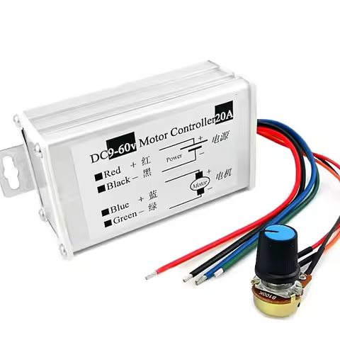 Motor Pulse Width Modulator Regulator DC 9V-60V 12V 24V 60V 20A PWM DC Motor Driver Speed Controller