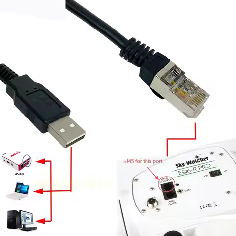 USB TTL to RJ45 for Skywatcher EQ8 Star Adventurer GTi Mount to PC EQMOD EQDir Hand Controller Cable
