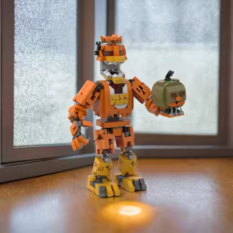 774 Pieces Model Building Blocks Set – Jack-o-Chica from FNAF 4 – Halloween Edition Animatronic Dior