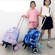 Trolley Backpack For Girls Trolley bags with Wheels Children School Rolling Backpack Bag For kids  w