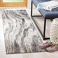 Safavieh Evoke Collection EVK285F Modern Contemporary Abstract Runner, 2' 2" x 7', Ivory/Grey