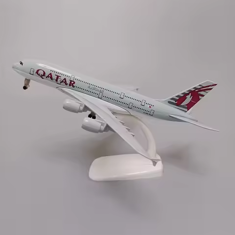 20cm Qatar Classic Airways 380 Airways Airlines Metal Alloy Plane Model Diecast Aircraft & Landing G
