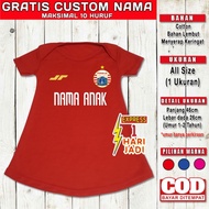 Dress Anak Perempuan PERSIJA CUSTOM NAMA Baju Bola Bayi Cewek Lucu