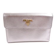 PRADA Saffiano皮革Wallet金扣錢包