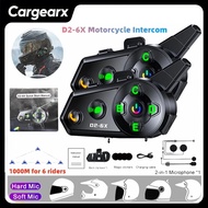 D2-6X Motorcycle Helmet Headset Smart Wireless Intercom with 1000-meter Mixed Music Sharing Range, W