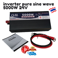 อินเวอร์เตอร์เพียวซายแท้ ตัวสีดำ 5000w 24v แปลงไฟแบตเตอรี่เป็นไฟฟ้าบ้าน 220V รุ่นใหม่  Inverter Pure Sine Wave 50000W  เครื่องแปลงไฟรถเป็นไฟบ้าน