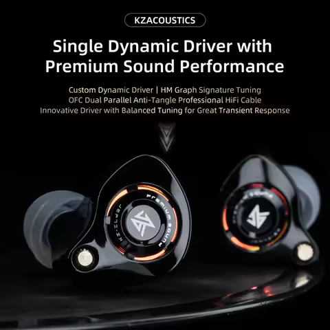 KZ Eldar Wired Earphones 1DD Dynamic Driver Balanced IEM HiFi Music Metal Headphones Sport Stage Liv