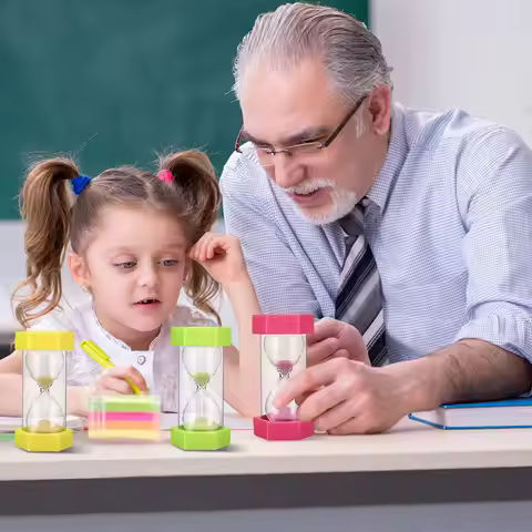 4Pcs Children Sand Timer Set Bright Eye Catching Hourglasses 3Min 10Min 15Min 30Min Timer for Kids T