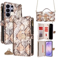 for Samsung Galaxy S26 S25 Ultra Plus S25 FE Edge Leather Phone Case Samsung A57 A07 A17 A37 Cover w