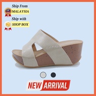 GF Shoe Modern Contrast Textured Slip-on Wedge G 500-21