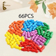 [kokiya] 66x Board Games Pawns,Multicolor Game Pawns,Game Supplies,Human Shaped