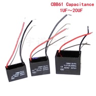 1pcs CBB61 Start Capacitance Fan Capacitor 450V 1UF 1.2UF 1.5UF 2UF 2.5UF 3UF 3.5UF 4UF 4.5UF 5 6 7 