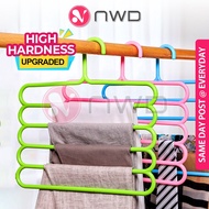 《 𝗡𝗢𝗡 𝗦𝗟𝗜𝗣 》5 Layers Hanger Pants Scarf Towel Holder Wardrobe Closet Penyangkut Baju Hanger 五层裤架 NWD