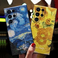 New Style s24ultra Suitable for Van Gogh Embossed Samsung s22/s23 Phone Case note20ultra Starry Sky 