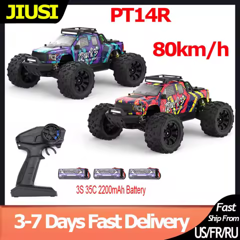 JIUSI PT14R MT14R 1/14 RC Car 4WD 80km/h Brushless 2.4G Remote Control Racing Car 3S 35C 2200mAh Hig