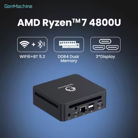 Diy Gaming Computer Genmachine AMD Ryzen 7 4800U Mini Pc Windows 11 Ryzen Desktop 8C/16T 4.2GHz Perf