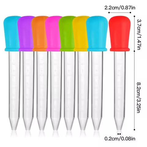 5ml Small Silicone Plastic Pipette Dropper Feeding Medicine Liquid Eye Ear Pipette Dropper School La