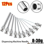 LEMONTRELQAT 12Pcs Dispensing|Needle, Metal Blunt Tip Industrial Glue Injection Needle, Stainless St