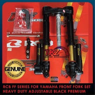 Racing Boy RCB FF Series For Yamaha Y15ZR LC135 Y16ZR Usd Front Fork Set Heavy Duty adjustable Black Premium