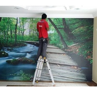 Wallpaper 3D Forest wallpaper wallpaper hutan custom made wallpaper foto mural hutan
