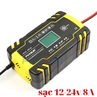 Sạc bình ắc quy 12V-24V/8A Foxsuz có khử sunfat bảo dưỡng phục hồi ắc quy thông minh tự ngắt khi đầy