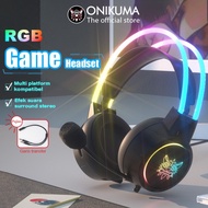ONIKUMA X15 Pro Headphone Bercahaya Hitam Headset Gaming Berkabel