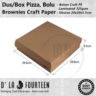 Box Dus Pizza Brownies Bolu Craft Laminated Ukuran 20x20x55cm isi 20pcs