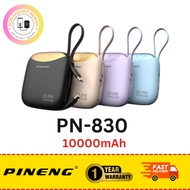 [3C CERTIFIED] Pineng PN830PD Smallest Powerbank (10000mAh) 22.5WFAST CHARGING, Built-in CABLE