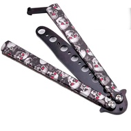 Practice Finger Trainer Tool, Steel Metal Folding Balisong Tool with Latch for Training and Practici